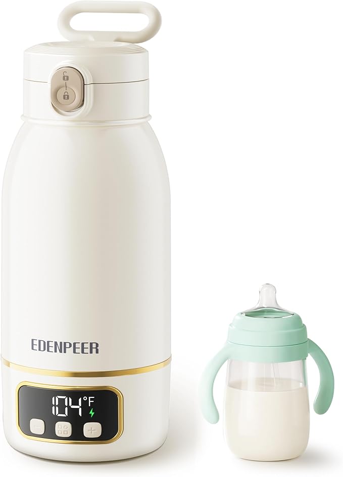 Portable Bottle Warmer for Travel, Formula Warmer On The Go, Milk Warmer for Breastmilk Water Soup, with Fast Heating, 17 OZ to Meet Your All-Day Needs, for Outdoor, Car, Journey
