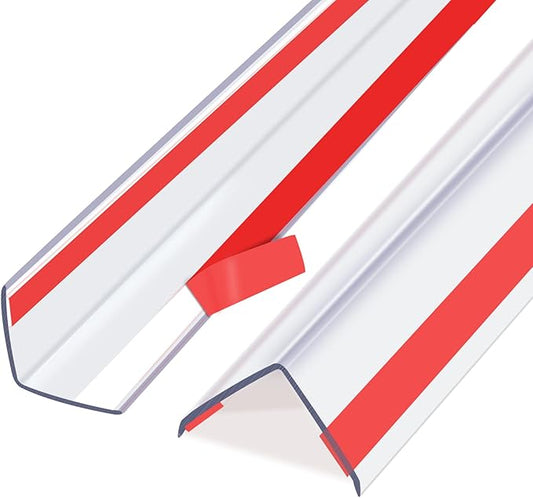 Clear Self Adhesive Wall Corner Protectors, Thickened L-Shaped Peel and Stick Furniture Edge Shields & Guards for Sharp Wall, Door Frame, Table (2pcs x 59.1''L x 1''W)