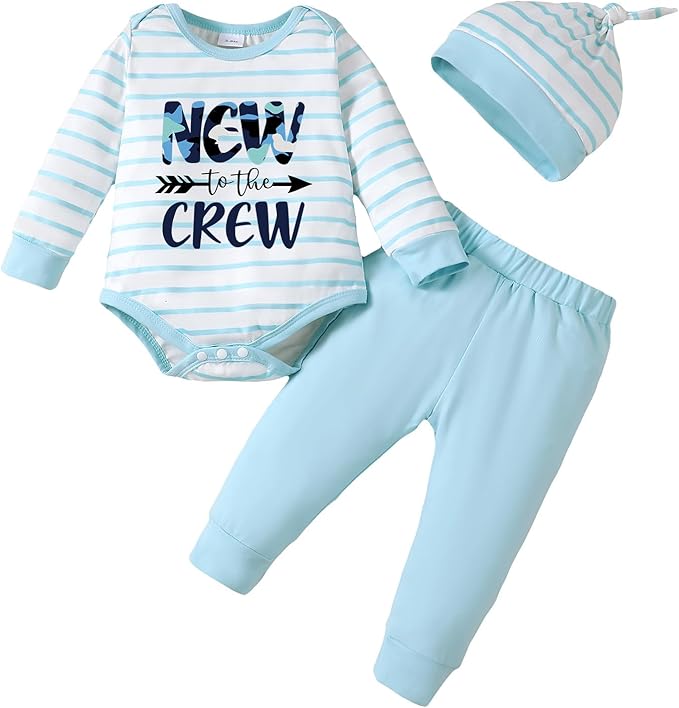 NZRVAWS Newborn Baby Boy Clothes Outfits Letter Prined Romper Pants Set Infant Baby Boy Clothing 0 3 6 9 12 18 Months
