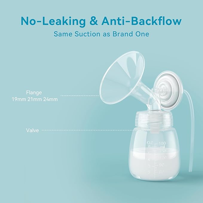 4PCS 24mm Breast Pump Flanges, Duckbill Valves Compatible with Spectra S1/S2/9Plus/Synergy Gold, Motif Luna, Wide-Mouth Bottle Fit, Breast Pump Accessories