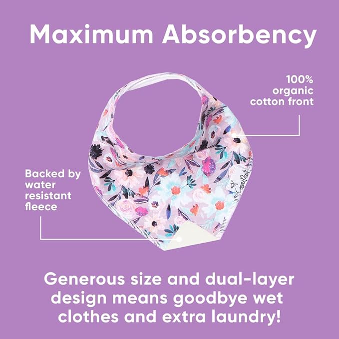 Copper Pearl 4 Pack Soft Cotton Baby Bibs for Drooling and Teething, Absorbent Drool Bibs for Baby Girl and Boy, Adjustable to Fit Newborns to Toddlers, Tons of Styles (Morgan)