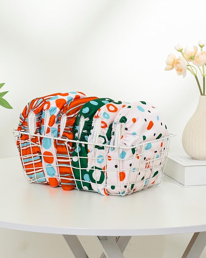 ALVABABY Baby Cloth Diaper 6 Pack with 12 Inserts One Size Cloth Diaper Covers Adjustable Washable Reusable for Baby Girls and Boys 6DM125