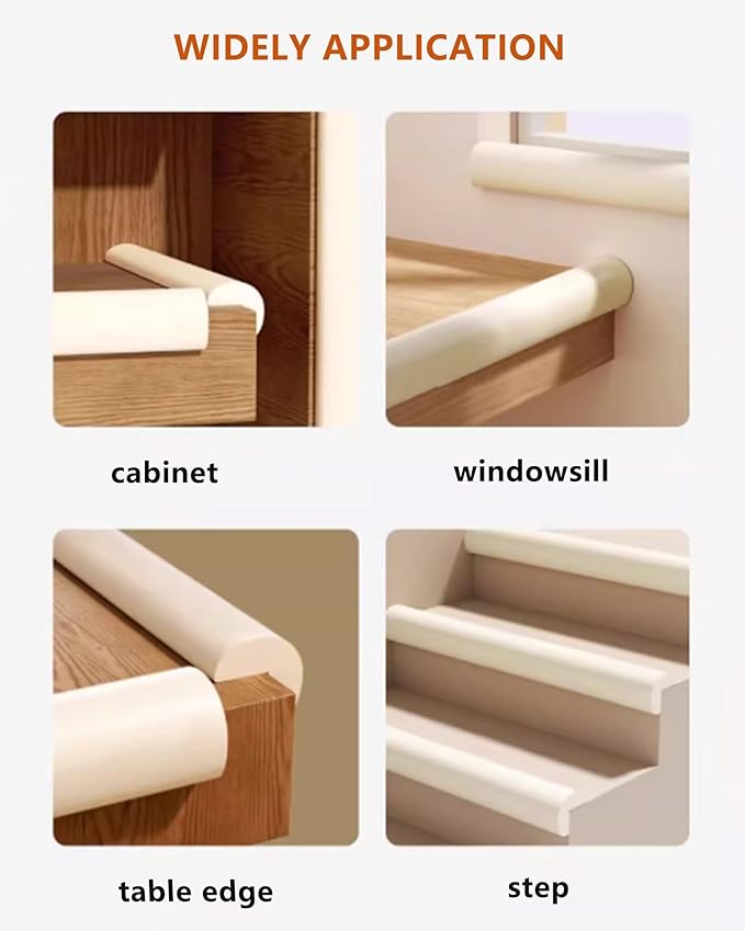 Baby Proof Edge Corner Protector, 6.56FT 0.47''Th L-Shape Furniture Corner & Edge Safety Bumpers with 6 Corners, Pre-Taped, Soft NBR Rubber Foam Desk Edge Cushion Wall Corner Protector(Grey)