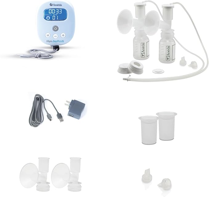 Ameda MYA Joy Plus Electric Breast Pump | Rechargeable | Hospital Grade | Includes HygieniKit & Ameda Pump Parts | Portable Breast Pump Hands Free