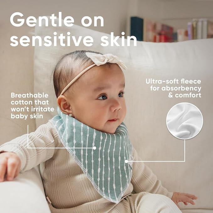 Copper Pearl 4 Pack Soft Cotton Baby Bibs for Drooling and Teething, Absorbent Drool Bibs for Baby Girl and Boy, Adjustable to Fit Newborns to Toddlers, Tons of Styles (Autumn)