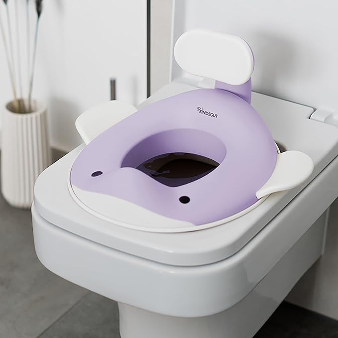 Kindsgut Potty Training Seat in whale design, designed in Germany, suitable for all toilet shapes non-slip toilet seat, Lilac