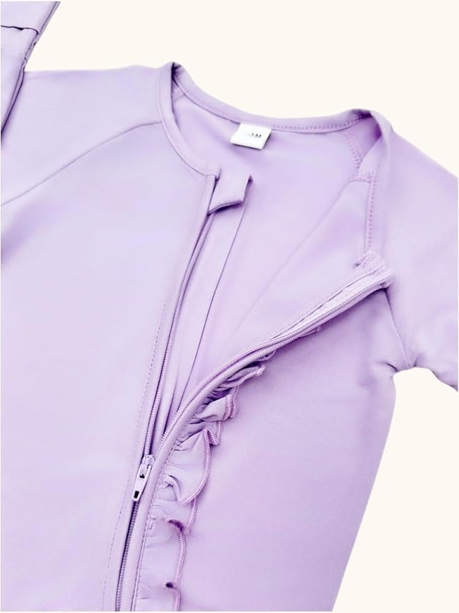 Bow Dream Bamboo Rayon Baby Boy Romper Footed Long Sleeve Footies Newborn Girl Clothes Footless with Zipper and Mitten Cuffs