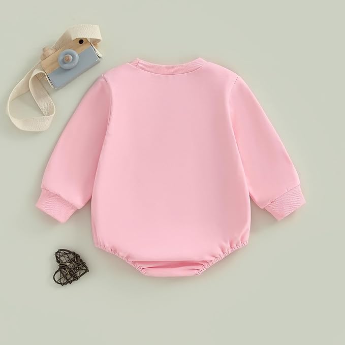 Kupretty Baby Boy Girl Sweatshirt Romper Cute Winter Fall Clothes Siblings Crew Neck Long Sleeve Bubble Infant Bodysuit