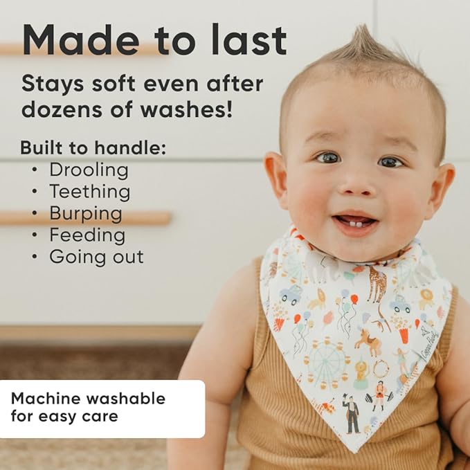 Copper Pearl 4 Pack Soft Cotton Baby Bibs for Drooling and Teething, Absorbent Drool Bibs for Baby Girl and Boy, Adjustable to Fit Newborns to Toddlers, Tons of Styles (Bailey)