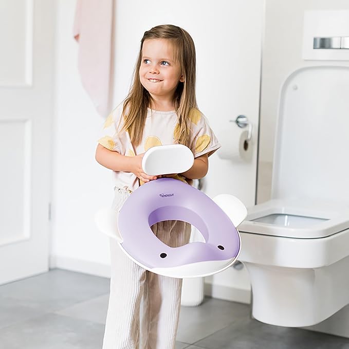 Kindsgut Potty Training Seat in whale design, designed in Germany, suitable for all toilet shapes non-slip toilet seat, Lilac