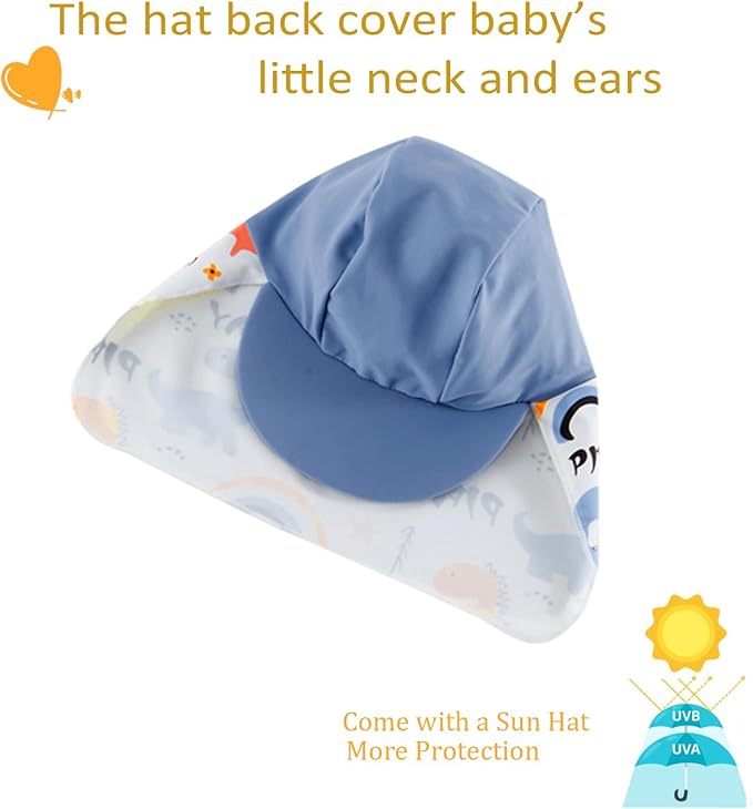 UMELOK Baby Boys UPF 50+ Sun Protection One Piece Rashguard Swimsuit with Snap Bottom