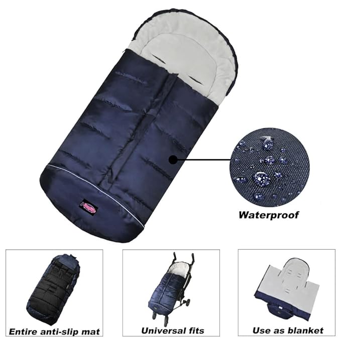 0-4T Anti-Kick Winter Warm Stroller Blanket,Cozy Baby Sleeping Bag Cocoon Adaptable for All Strollers Waterproof,Anti-Slip,Extendable,Multifunction Use Footmuff for Stroller Blanket