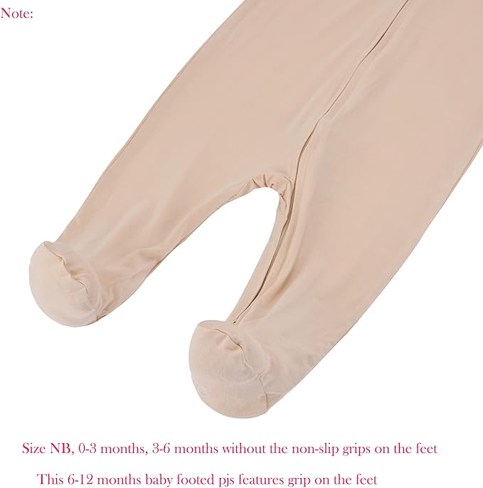 Aablexema Baby Footie Pajamas Zipper - Rayon from Bamboo Infant Footed Pjs with Mittens Sleepwear Jammies