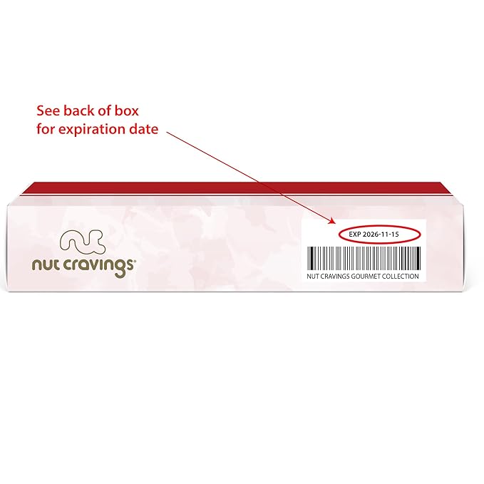 NUT CRAVINGS - Mixed Nuts Gift Basket in Red Gold Box (7 Assortments, 1 LB) Food Arrangement, Healthy Snack Care Package, Food Assortments