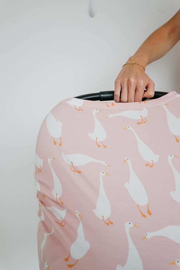 Copper Pearl Multi-Use Cover: Car Seat Covers, Nursing Cover, and Stroller Cover for Sun - Stretchy Fabric, All-Season Use, Stylish Designs, Easy Access for Moms - Goosie