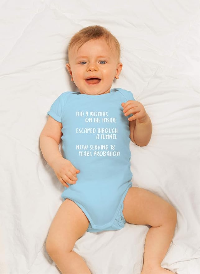 CBTwear Did 9 Month, Escaped Through a Tunnel, Serving 18 Years Baby Bodysuit Unisex Comfy Humor