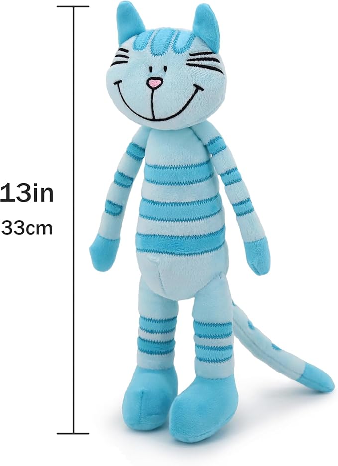 13" Blue Huggable Standing Cat Stuffed Animals Plush Toy,Stuffed Cat Plush Toys for Girls,Cat Toys for Kids,Great Gift for Children,Birthday,Baby Shower,Christmas,Machine Washable