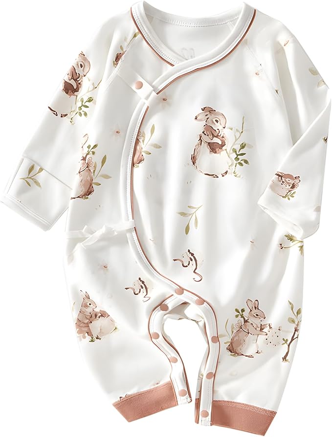 100% Organic Cotton Soft 0-6 Months 2-Piece Unisex Footless Newborn Baby Sleepers Pajamas Romper Boys Girls