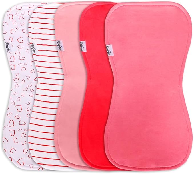 Premium 5-Pack Large Organic Cotton Burp Cloths โ 3 Layers, Ultra Soft & Absorbent Burping Towel, Shoulder Towel & Hand Towel