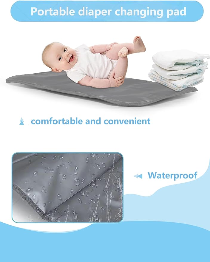 Diaper Bag Backpack, Baby Bag with Changing Pad, Travel Waterproof Diaper Bag Tote, Newborn Essentials Must Haves, Luxury baby shower gifts for boys & Girls, Grey