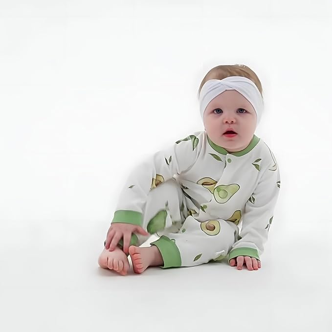 100% Organic Cotton Soft 3-24 Months 2-Piece Unisex Footless Newborn Baby Sleepers Pajamas Romper Boys Girls