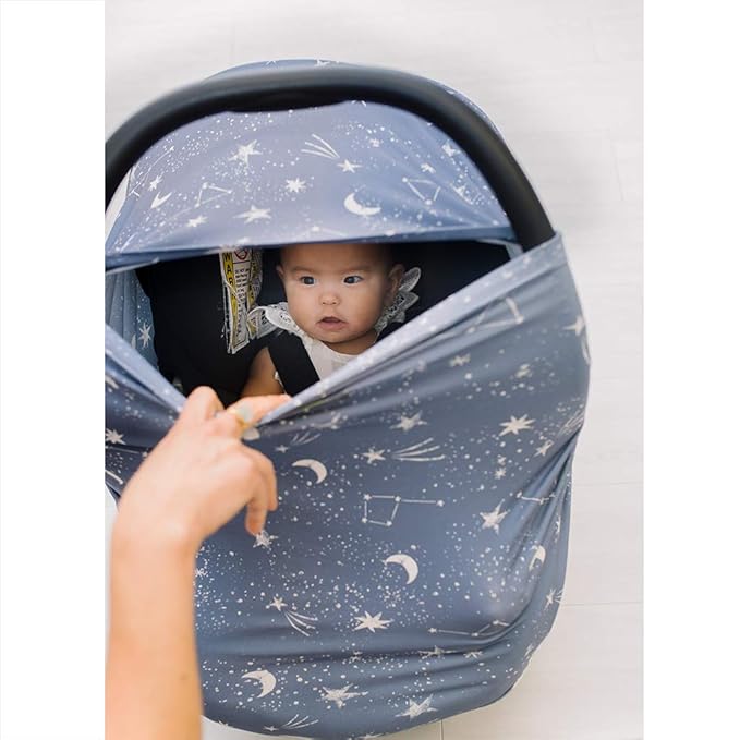 Itzy Ritzy 4-in-1 Nursing Cover, Car Seat Wrap, Shopping Cart Cover & Infinity Scarf – Breathable, Multi-Use Nursing Cover-Up for Breastfeeding, Carseat Canopy & Stroller Covering (Constellation)
