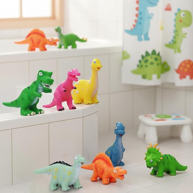 Dinosaur Bath Toys Mold Free: No Hole Bathtub Toys for Baby Toddler Kids