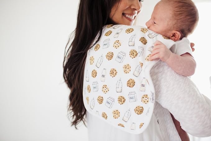 Copper Pearl Premium Baby Burp Cloths - 3-Pack Large Cotton Burp Cloths, Extra Soft Spit Up Rags with 3 Absorbent Layers, Perfect for Baby Boy and Baby Girl Gifts (21" x 10" Size, Chip Set)