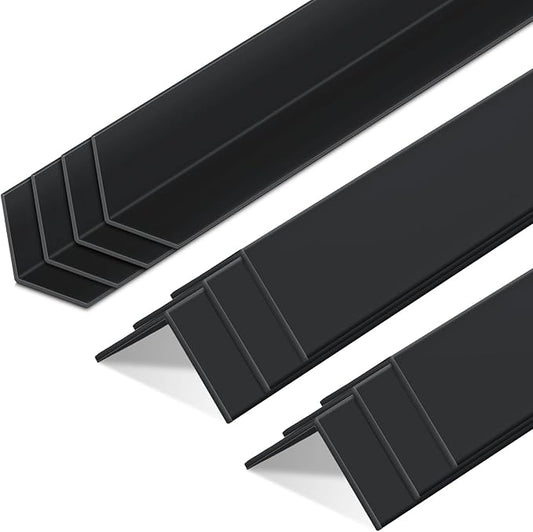 Sasylvia 10 Pcs Wall Corner Protector Guards, Vinyl 2-3/8 x 48 Inches Corner Trim Molding, Avoid Scratching Scuffs, Ease Install and Cleaning for Door Countertop Furniture Cabinet Protection, Black