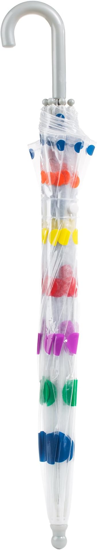 totes Kids Clear Bubble Umbrella with Dome Canopy, Lightweight Design, Wind and Rain Protection Umbrella, Dots, Kids - 38" Canopy