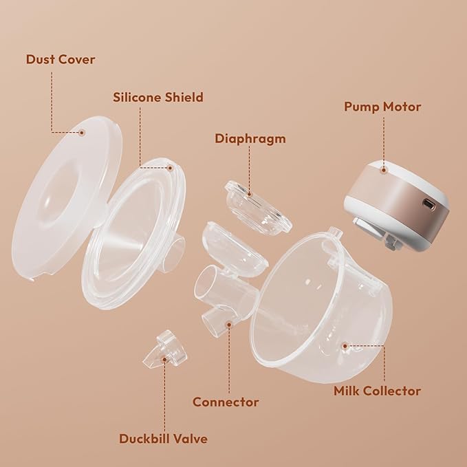 Wearable Breastfeeding Pump Hands Free of Long Battery Life, Portable Electric Breast Pump with 3 Modes and 9 Levels, LED Display, Anti-backflow, 16/18/20/22/24mm Flanges & Inserts, 2 Pack (Pink)