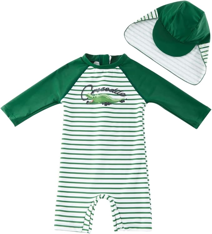UMELOK Baby Boys UPF 50+ Sun Protection One Piece Rashguard Swimsuit with Snap Bottom