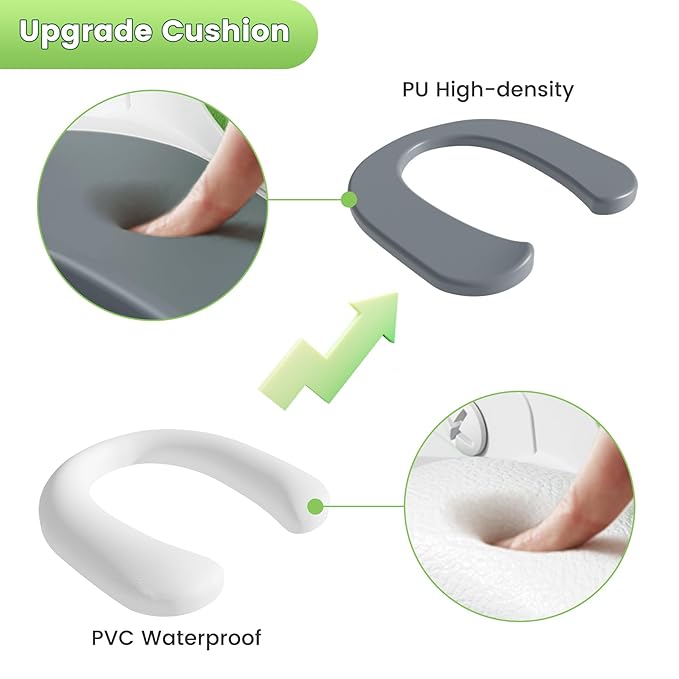 Potty Training Seat, Upgrade Toddler Toilet Seat for Kids Boys Girls, 2 in 1 Potty Training Toilet for Kids, Splash Guard Anti-Slip Pad Step Stool(Upgraded Cushion)
