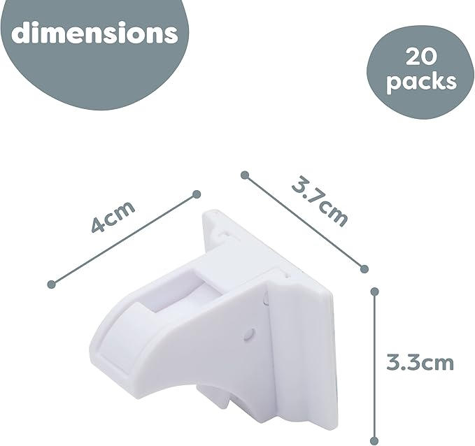 MATANA 20 Pack Magnetic Cabinet Locks Baby Proofing (20 Locks + 4 Keys) Adhesive Easy Installation, No Drilling Child Proof Cabinet Locks Magnetic Drawer Locks