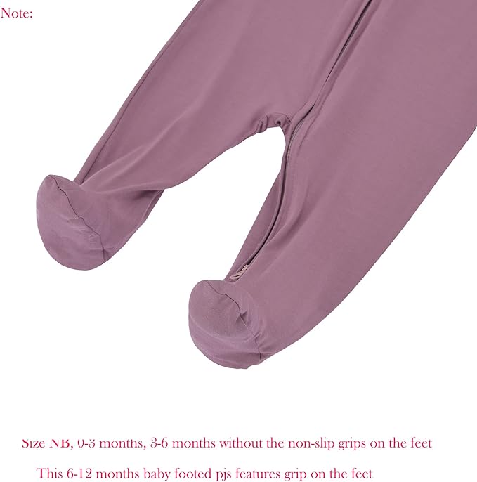 Aablexema Baby Footie Pajamas Zipper - Rayon from Bamboo Infant Footed Pjs with Mittens Sleepwear Jammies