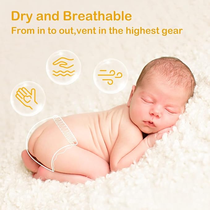 Babycozy Boucy Newborn Diapers for Sensitive Skin, Hypoallergenic Disposable Plain White Diapers Without Chlorine, Soft Diaper for Baby&Infant&Preemie, Size 1(8-14lb) 82 Count