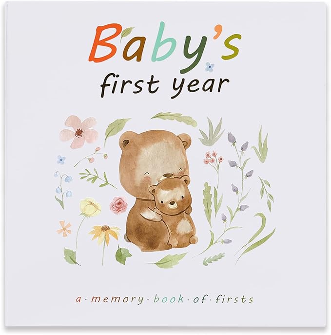 Complete 100 Pages First 5 Years Baby Memory Book and Baby Milestone Book, Easy to Fill Baby Journal From Pregnancy to 5 Years, Hardcover Baby Album and Memory Book, 9.3” x 9.3”