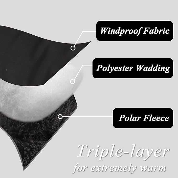 Zsedrut Stroller Gloves Universal Winter Anti-Freeze Stroller Mittens Water Repellent Hand Warmer Muff Fleece Lined,Winter Stroller Accessories (Black-2)