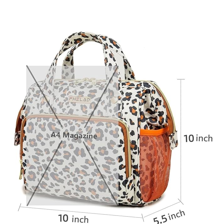 Small Diaper Backpack, Leopard Print Insulated Diaper Bag, Multiple Pockets Stroller Accessory, Comfortable Handle for Moms, Stylish Pañaleras para Bebe, Perfect Baby Carrier Bag