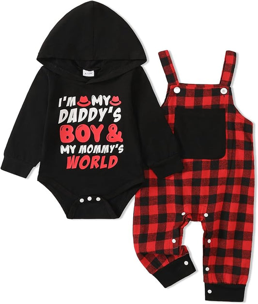 NZRVAWS Baby Boy Clothes Newborn Outfits Infant Romper Fall Winter Hoodie Pocket Pants Overalls Set NB-18M