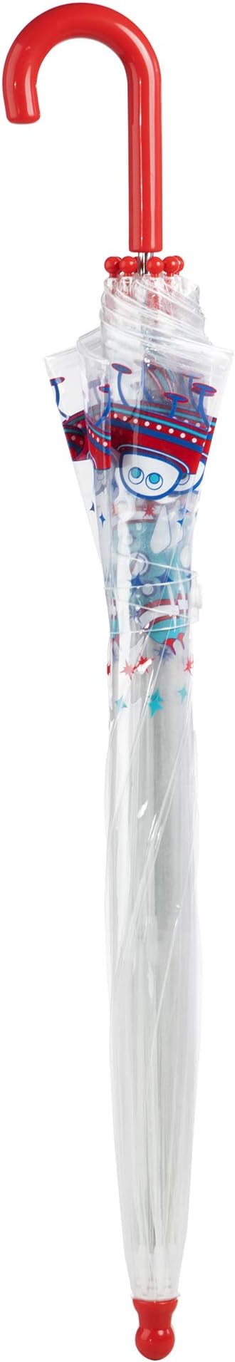 totes Kids Clear Bubble Umbrella with Dome Canopy, Lightweight Design, Wind and Rain Protection Umbrella, Cosmic Adventure, Kids - 38" Canopy