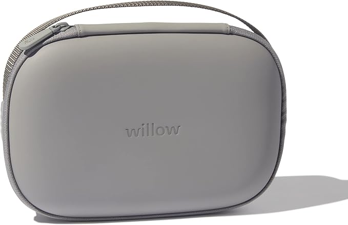 Willow Breast Pump Carrying Case, Grey, Use with Hands Free Wearable Breast Pumps, Ultra Durable Hard Shell Breast Pump Case with Removable Tray, Compact and Discreet