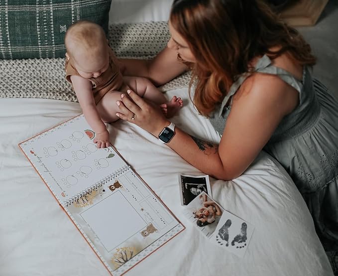 Lucy Darling Baby Memory Book – Teddy Bears' Picnic | Luxury Baby First Year Book & Photo Album | Gender Neutral Keepsake Journal for Milestones, Memories & Photos | Thoughtful Pregnancy Gift