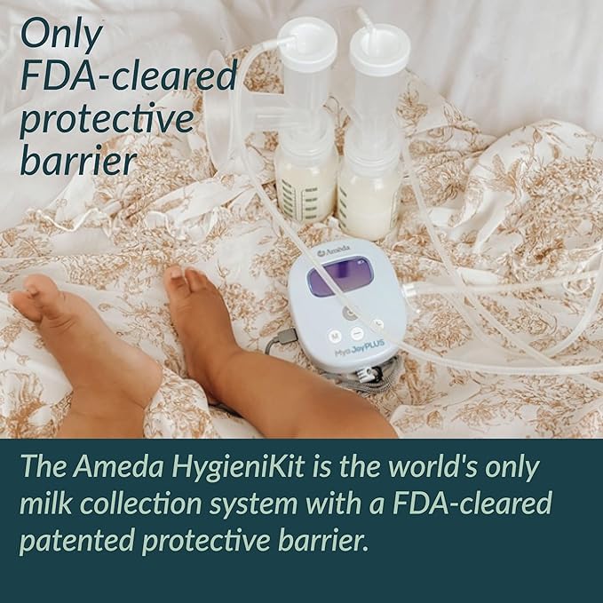 Ameda MYA Joy Double Electric Breast Pump & Accessories | Portable Breast Pump Hands Free | Lightweight Hospital Grade Breast Pump | Includes HygieniKit & Ameda Pump Parts | Hands Free Breast Pump
