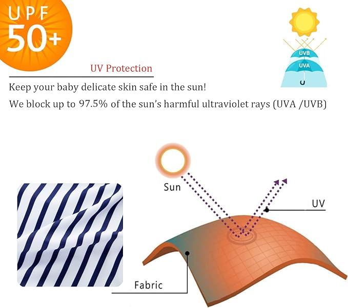 UMELOK Baby Boys UPF 50+ Sun Protection One Piece Rashguard Swimsuit with Snap Bottom