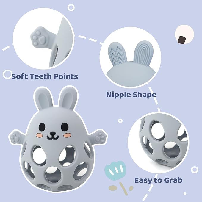 Baby High Chair Suction Toys Teething Chew - Baby Teething Toys Silicone Teethers Table Toys, Food Grade Silicon for 6 12 18 Months (Blue)