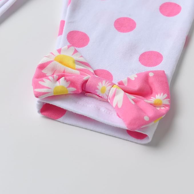 3PCS Baby Girl Clothes Ruffle Floral Shirt Tops Pants Headband Outfit Sets