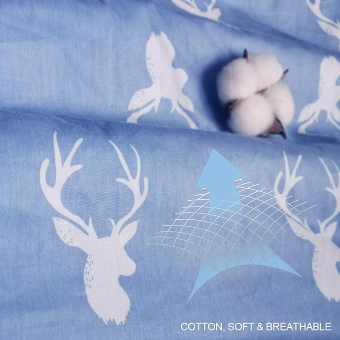 Shopping Cart Cover for Baby boy Girl, Non-Slip Design Cart Covers for Babies, Infant Cotton High Chair Cover, Machine Washable, Toddler Grocery Cover (Navy Deer)