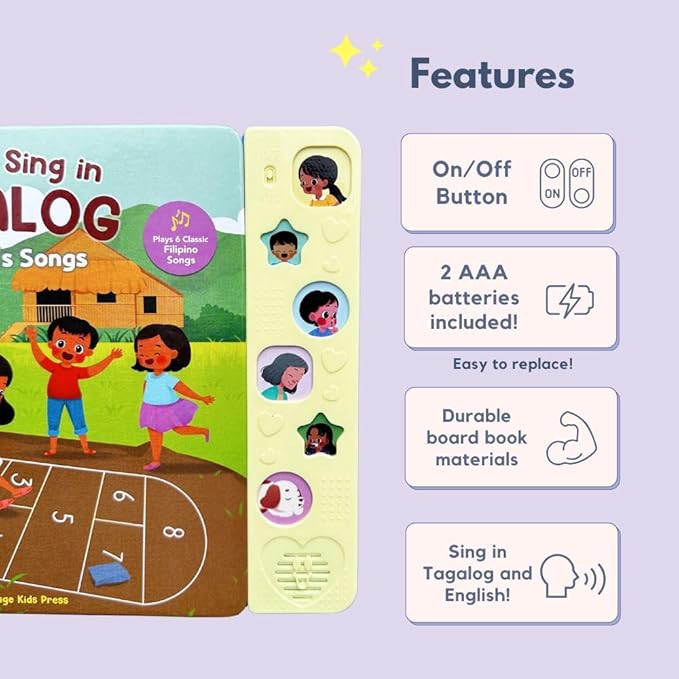 I Love to Sing in Tagalog: Children's Songs, Press and Play Interactive Song Book, Tagalog Books for Toddlers, Tagalog Baby Books, Tagalog for Children,