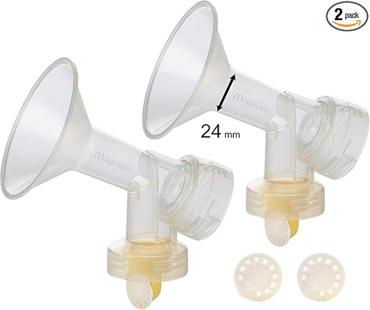 One-Piece Breastshield w/Valve, Membrane for Medela Breast Pumps (Pump in Style, Lactina, Symphony), 24 mm Standard breastshields; Replacement of Medela PersonalFit Breastshield (Medium 24 mm,